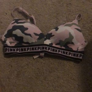 Pink Camo comfy bra with a pink band